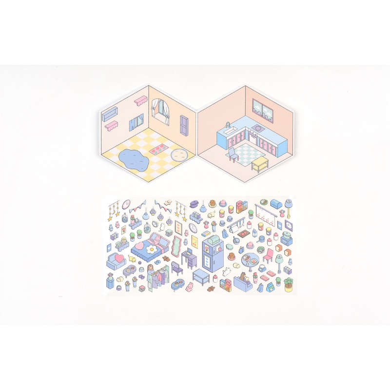 Kamio Room Decoration Sticker Sheet – Small World – Colorful Room