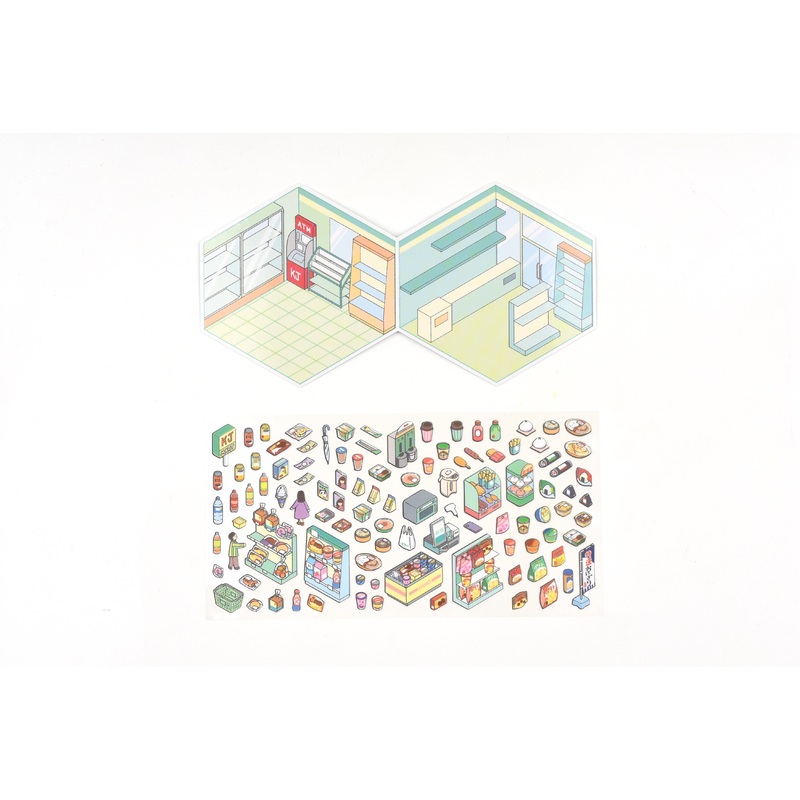 Kamio Room Decoration Sticker Sheet – Small World – Convenience Store