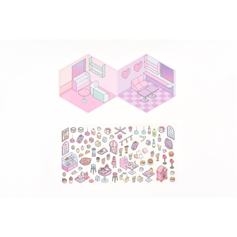 Kamio Room Decoration Sticker Sheet – Small World – Strawberry Cafe
