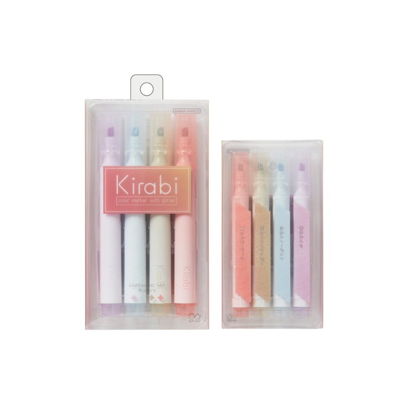 Sun-Star Kirabi Glitter Highlighter Marker Set of 4 – Seasonal Color Set
