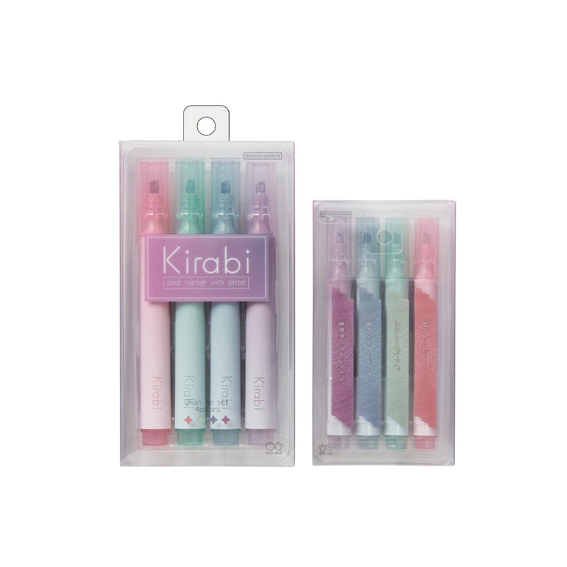 Sun-Star Kirabi Glitter Highlighter Marker Set of 4 – Time Color Set