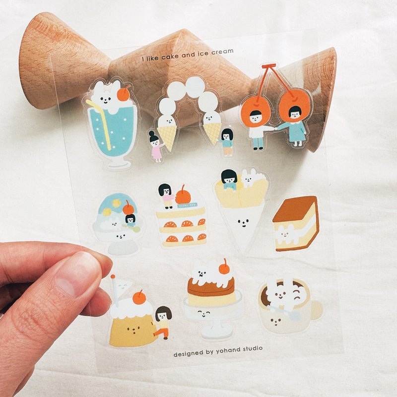 Yohand Studio Clear Sticker Sheet – Cake and Ice Cream