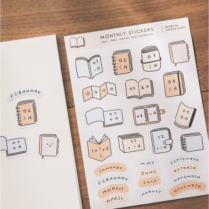 Yohand Studio Monthly Stickers – Notebook