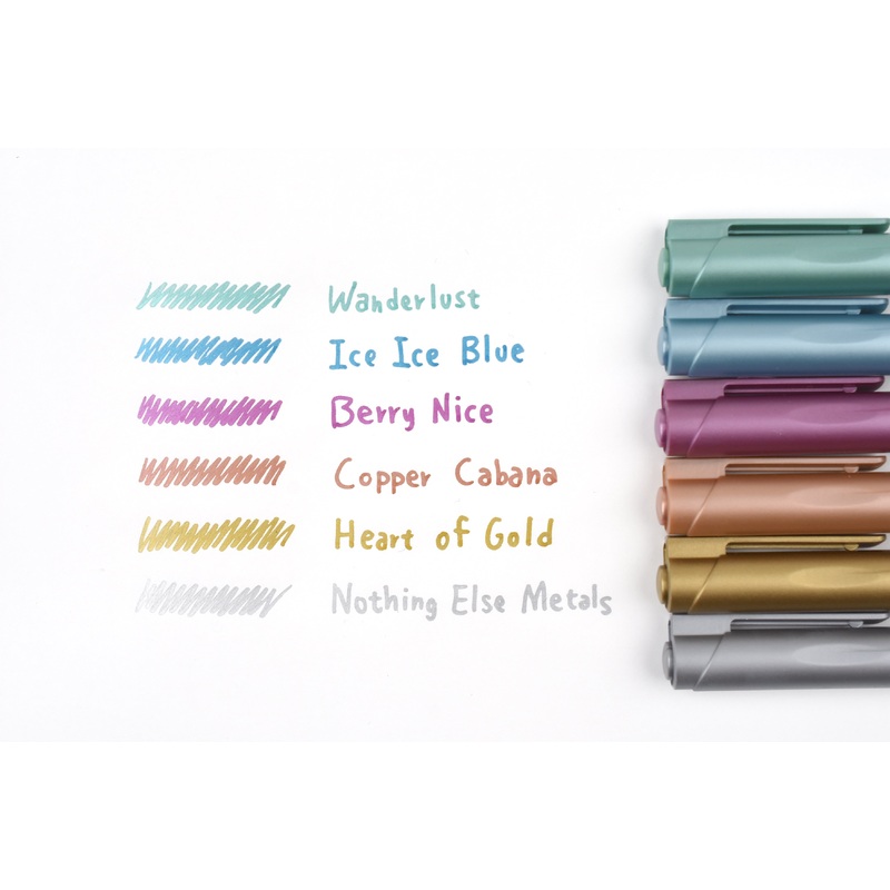 Faber-Castell – Metallic Multi-Surface Creative Markers – 6 Color Set