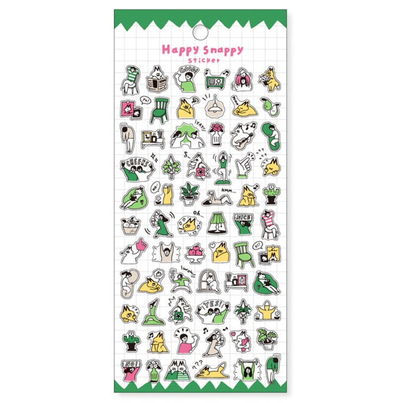 Mind Wave – Happy Snappy Sticker – Green