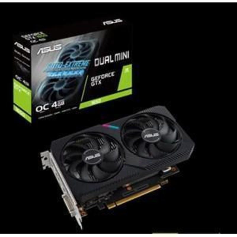 ASUS DUAL-GTX1650-O4GD6-MINI PCIE 3.0 4GB GDDR6 OC MODE 1650MHZ 128 BIT DVI-D HDMI 2 SLOT 300W GRAPHICS CARD