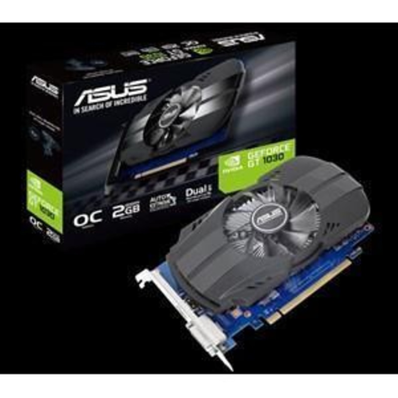 ASUS PH-GT1030-O2G GDDR5 PCI-E 3.0 1531MHZ 64 BIT 7680×4320 1xDVI 1xHDMI HDCP 2 SLOT
