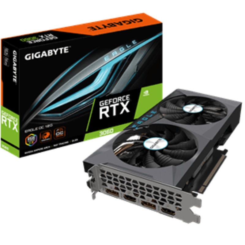 GIGABYTE GEFORCE RTX 3060 EAGLE OC 12G REV 2.0 LHR 2XDP 2XHDMI GRAPHICS CARD