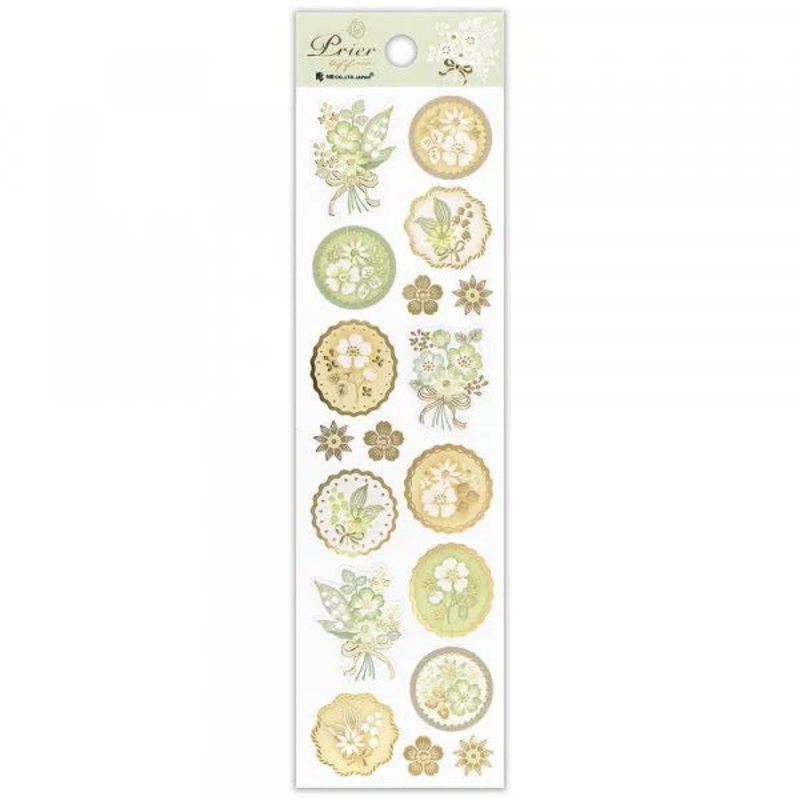 NB – PRIER Gold Foil Pearlescent Stickers – Bouquet