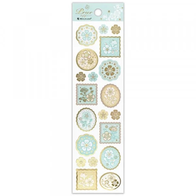NB – PRIER Gold Foil Pearlescent Stickers – Menthe