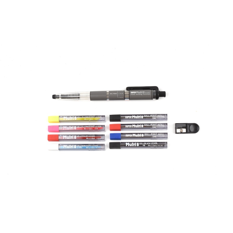 Pentel Super Multi 8 Mechanical Pencil – 8 Color Refills Set