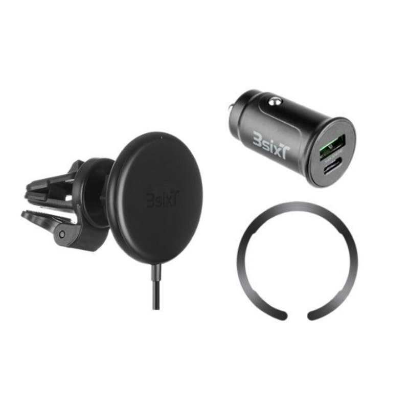 3sixT Magnetic Wireless Car Vent Mount 15W w Charger – Black