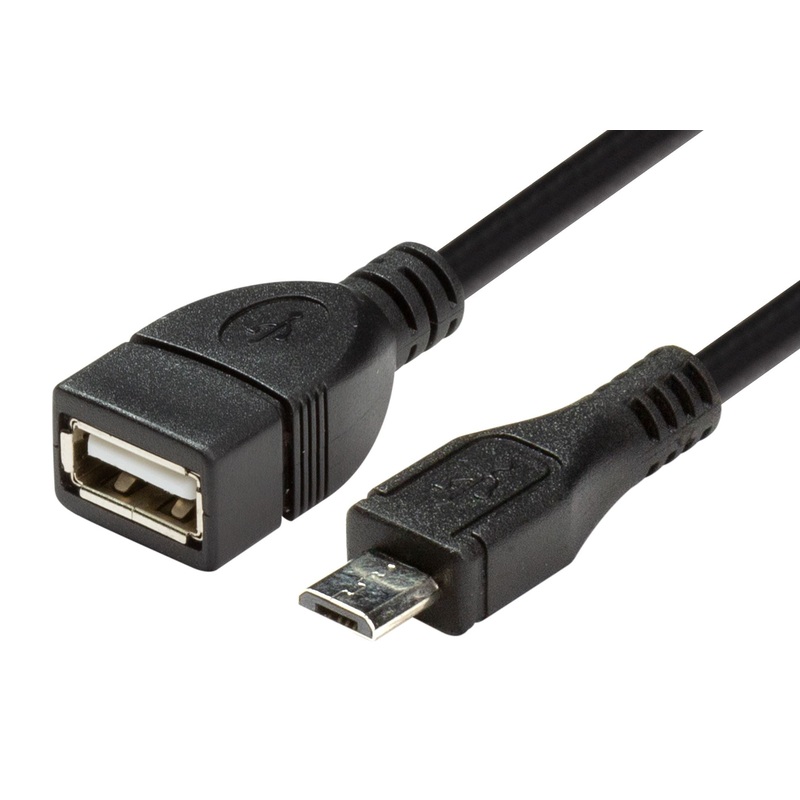 DYNAMIX 0.1m USB 2.0 Micro-B Male to USB-A Female Adapter. OTG compatible