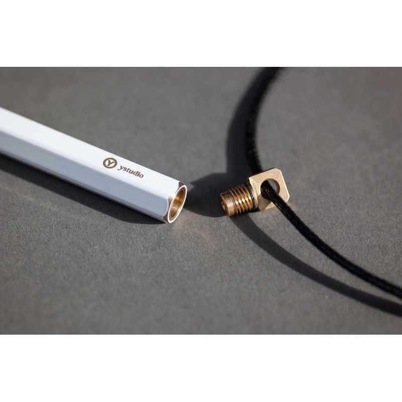 ystudio Brassing – Portable Ballpoint Pen – White