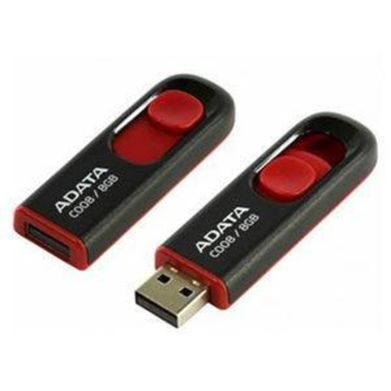 ADATA C008 Retractable USB 2.0 32GB Black/RedFlash Drive