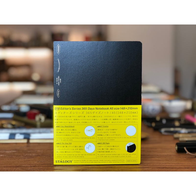 Stalogy Editor’s Series 365Days Notebook – A5 – Black – Grid