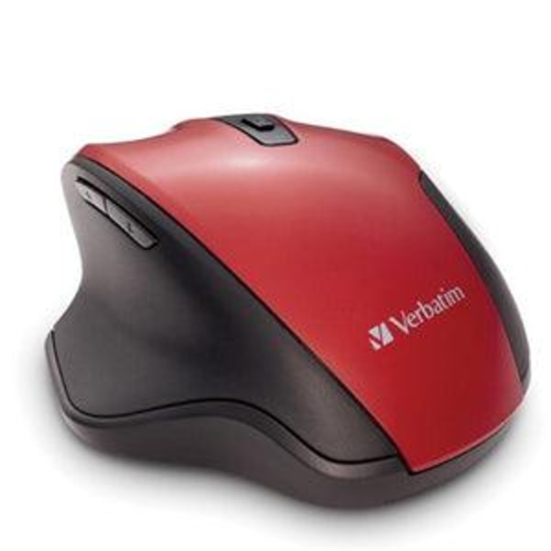 Verbatim Silent Ergonomic Wireless Blue LED Mouse – Red