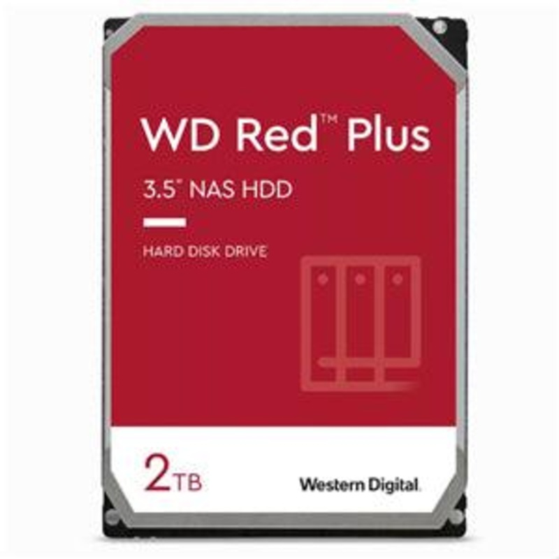 WD Red Plus 2TB SATA 3.5″ Intellipower 128MB 5400RPM NAS HDD 3Yr Wty