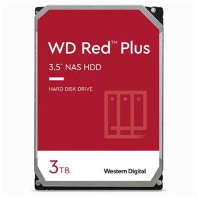 WD Red Plus 3TB SATA 3.5″ Intellipower 128MB NAS HDD 3Yr Wty