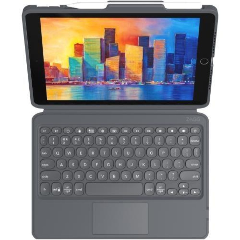 Zagg Pro Keys with Trackpad Keyboard and Detachable Case for iPad 10.2 (Gen. 9, 8 & 7) – Charcoal