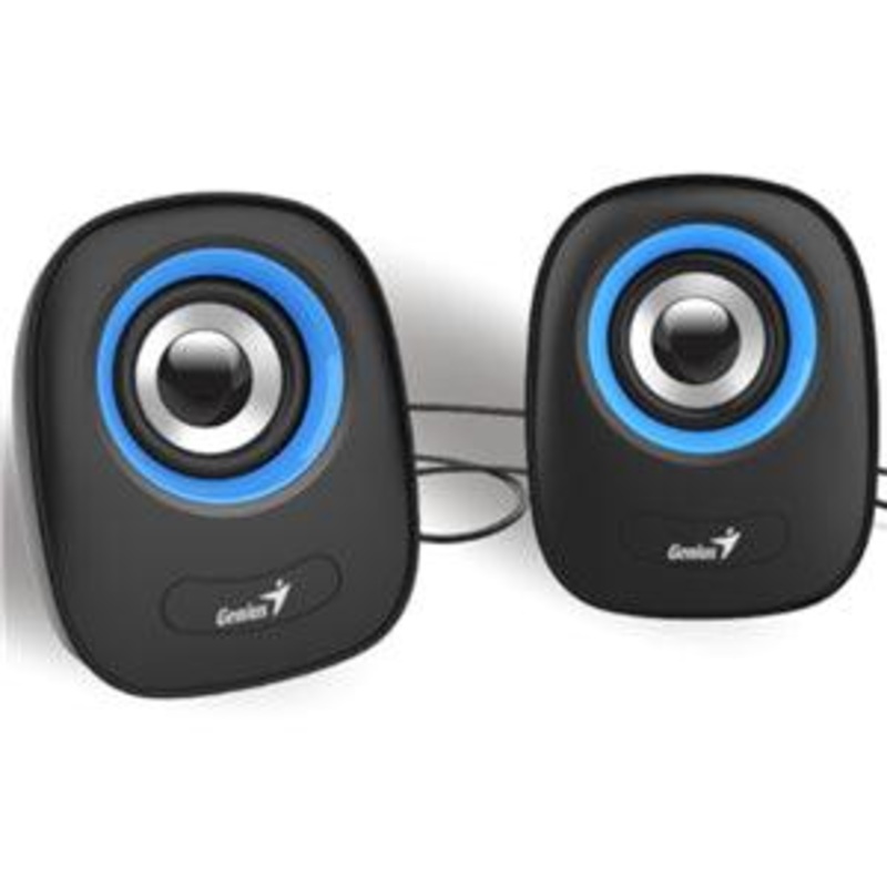 Genius SP-Q160 Black USB Powered Mini Speakers – Black/Blue