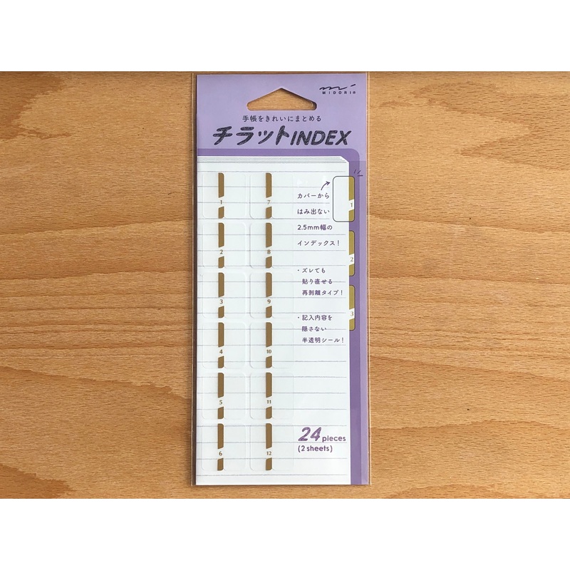Midori Planner Index Label – Number Gold