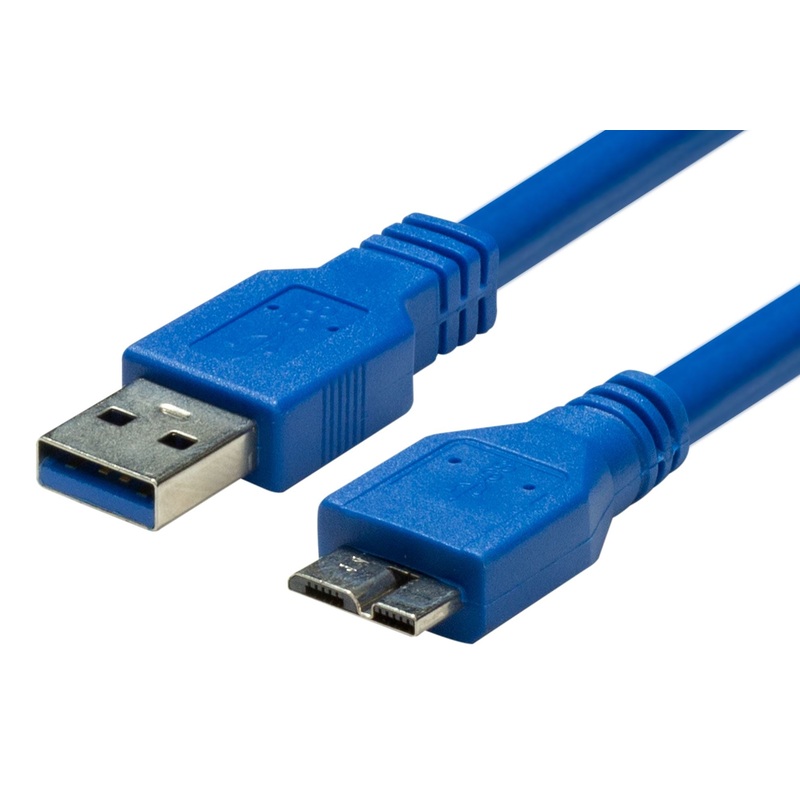 DYNAMIX 2m USB 3.0 Micro-B Male to USB-A Male Connector. Colour Blue