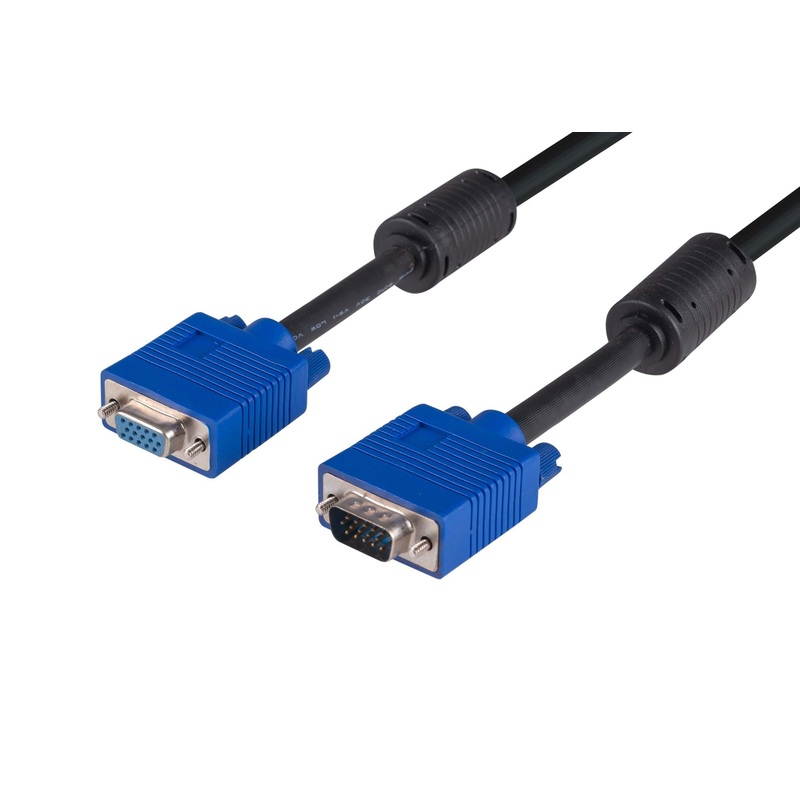 DYNAMIX 3m VESA DDC VGA Extension Cable Moulded. HDDB15 M/F Coaxial Shielded