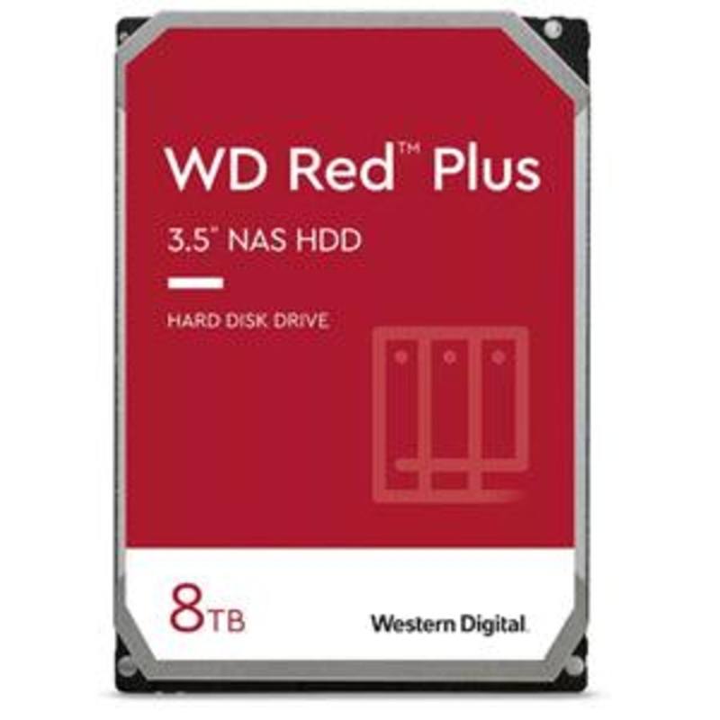 WD Red Plus 8TB SATA 3.5″ Intellipower 128MB 5640RPM NAS HDD 3Yr Wty