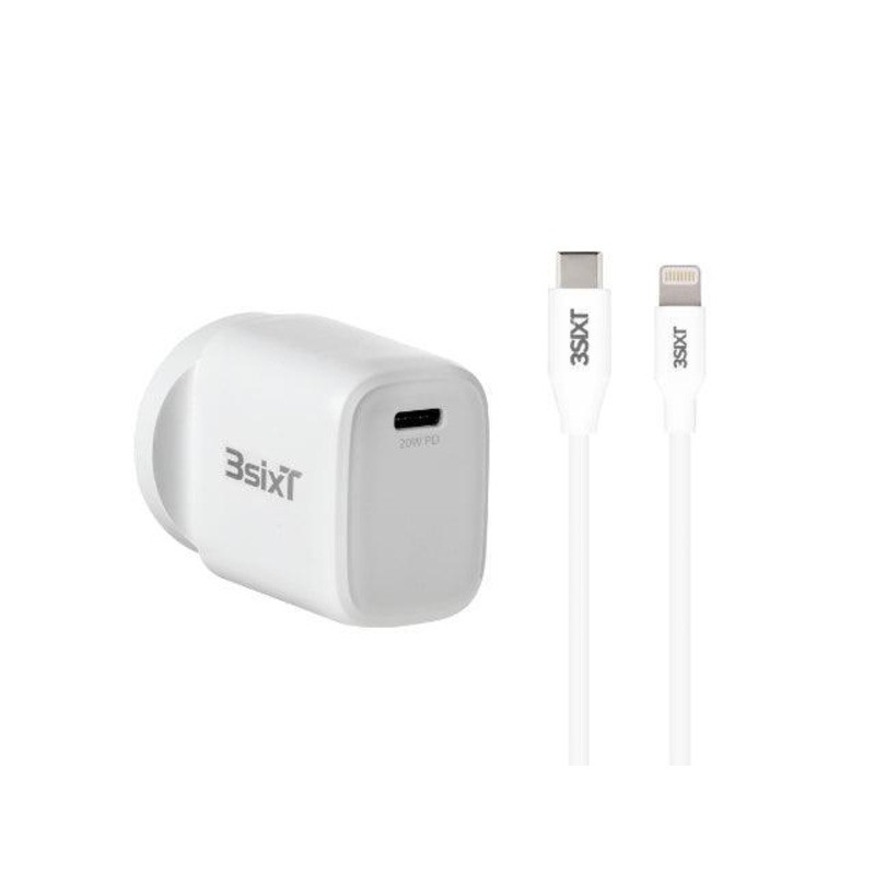 3sixT Wall Charger ANZ 20W USB-C PD + USB-C to Lightning – W