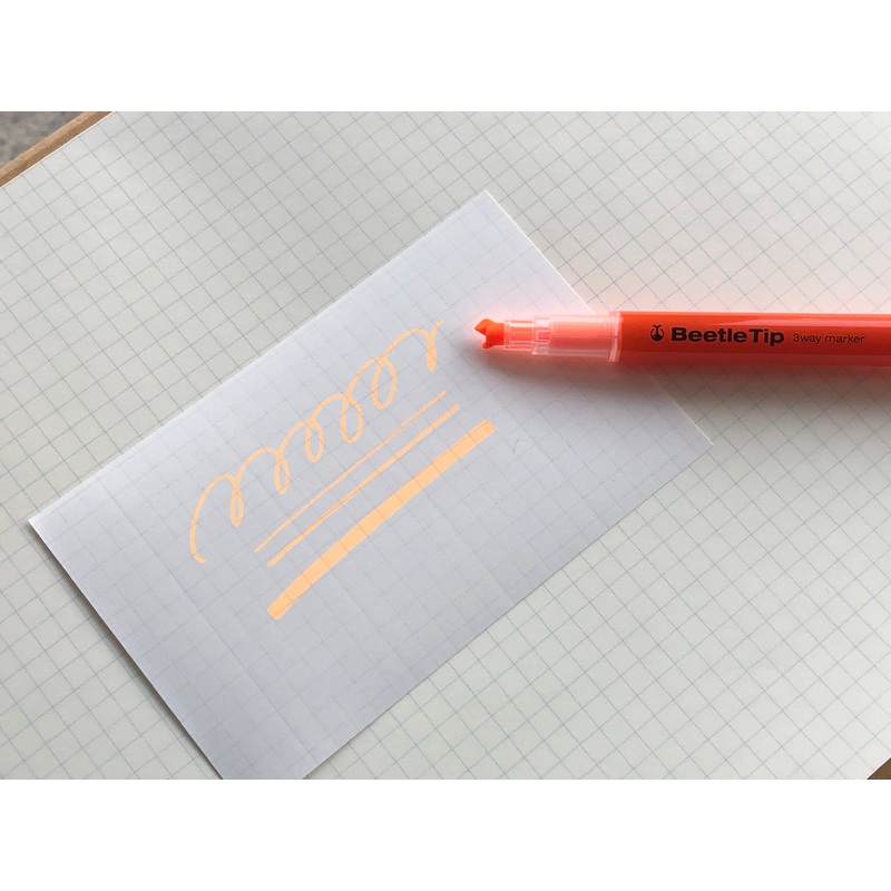 Kokuyo Beetle Tip 3way Highlighter Pen – Orange