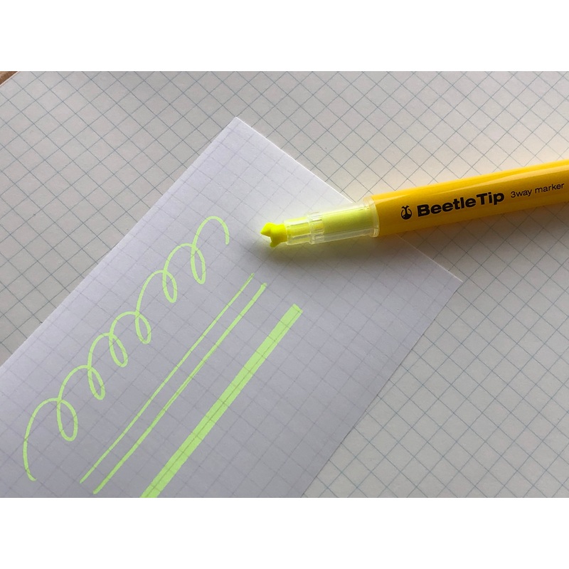 Kokuyo Beetle Tip 3way Highlighter Pen – Yellow