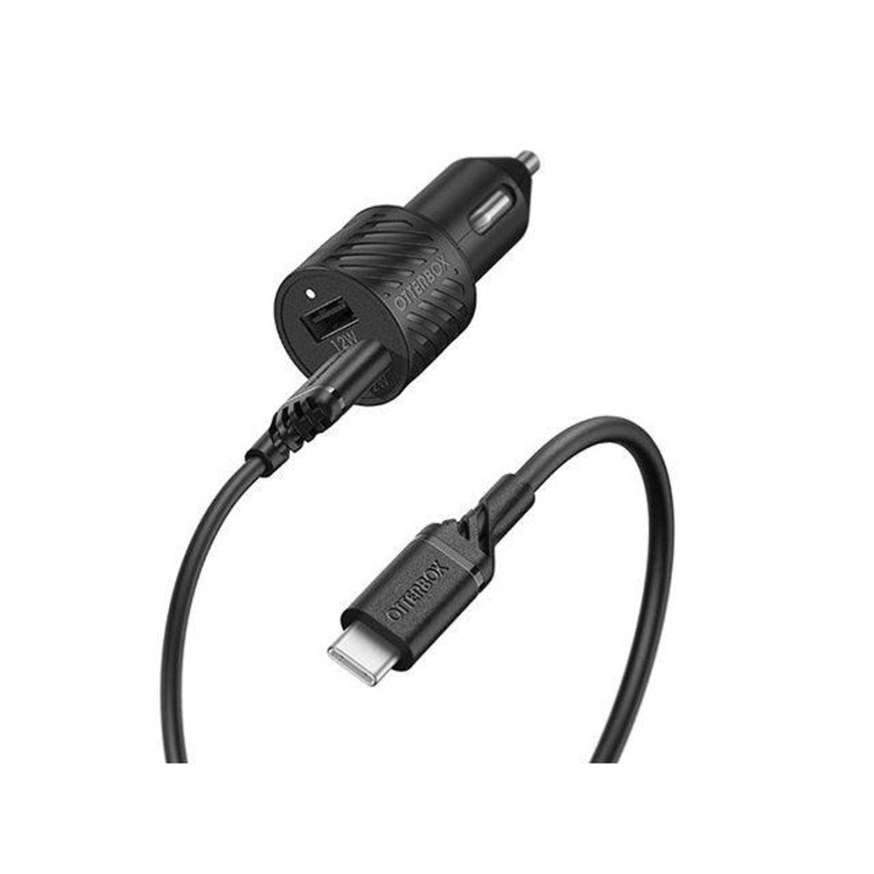 OTTERBOX KIT 2PRT CAR CHGR USB-A 12W + CABLE A-C 1M BLACK