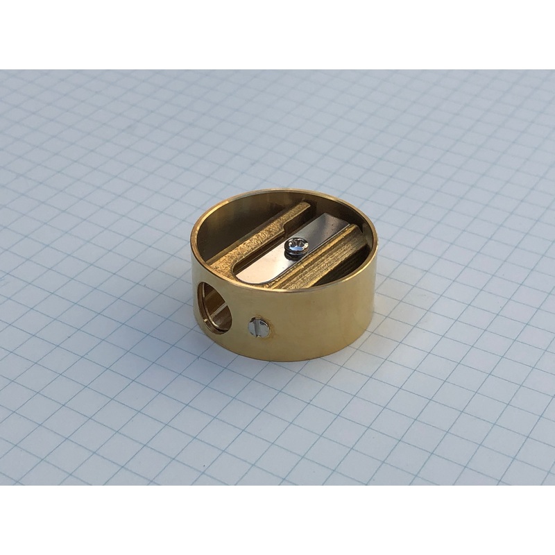 Dux Brass Pencil Sharpener – Block Single with Outer Ring