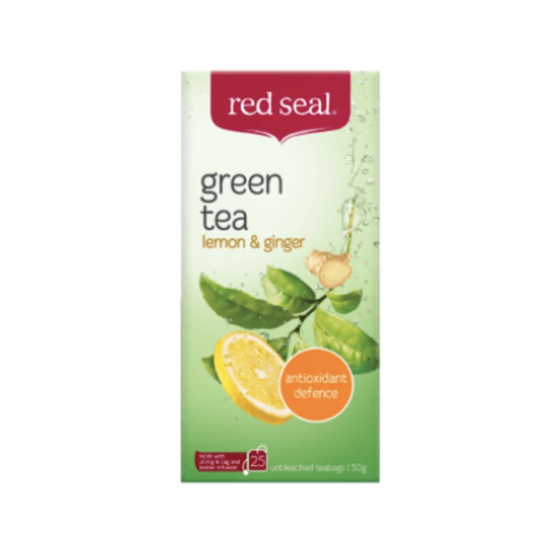 Red Seal Green Tea Lemon & Ginger Tea Bags 25pk