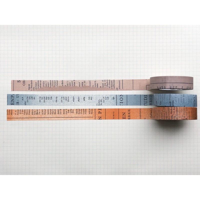 Classiky – Yoko Inoue Old Book 15mm Masking Tape – Set of 3