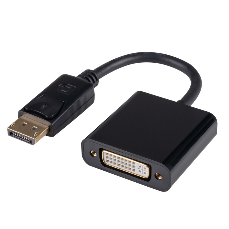 DYNAMIX 0.2m DisplayPort to DVI-D Cable Adapter. Passive Converter. Max Res: 1920×1080.