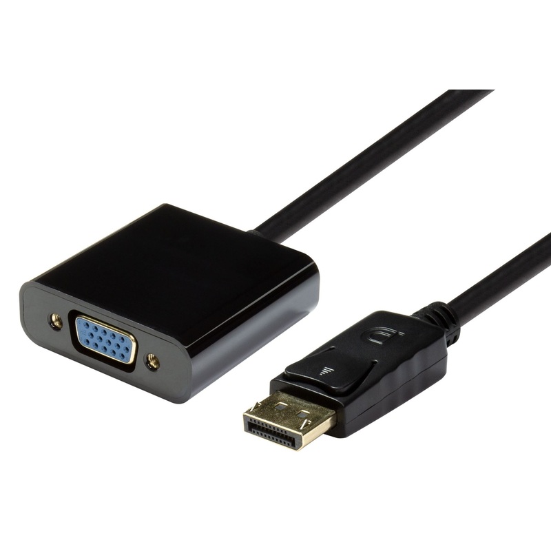 DYNAMIX 0.2m DisplayPort to VGA Female Cable Adapter. Max Res: 1920×1080.