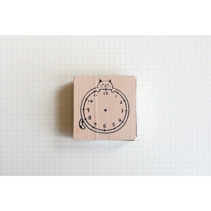 Cat Clock Stamp