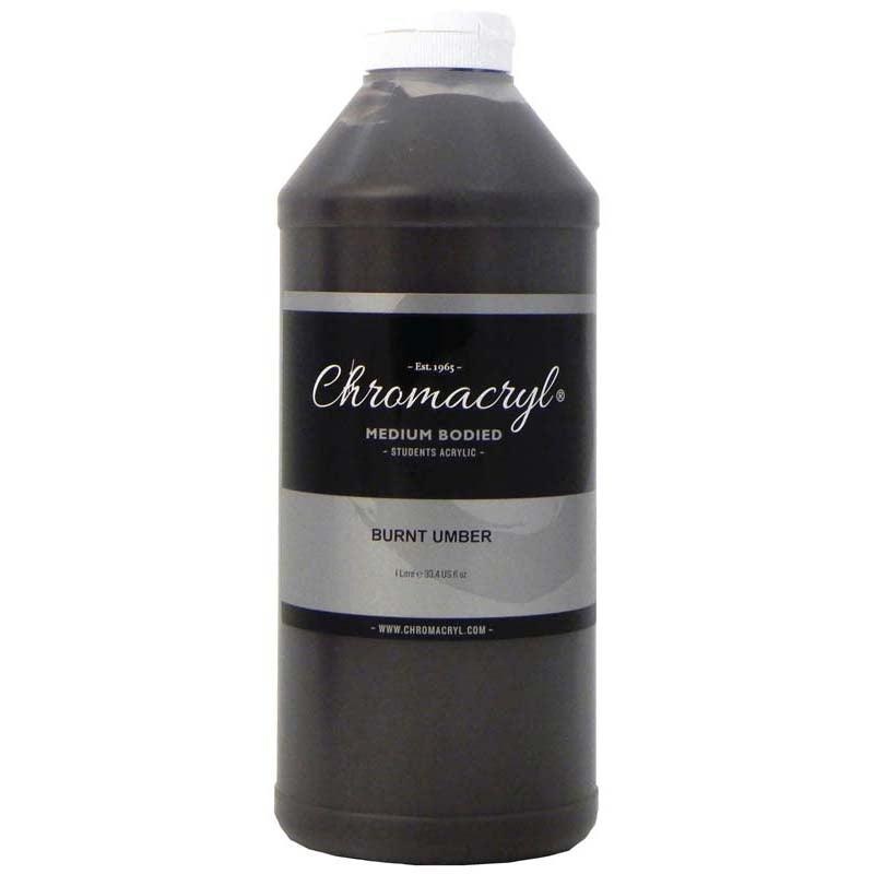 Chromacryl Acrylic Paint Student 1 Litre Burnt Umber