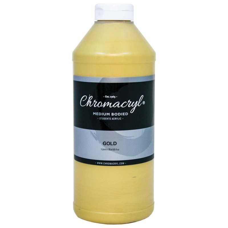 Chromacryl Acrylic Paint Student 1 Litre Gold