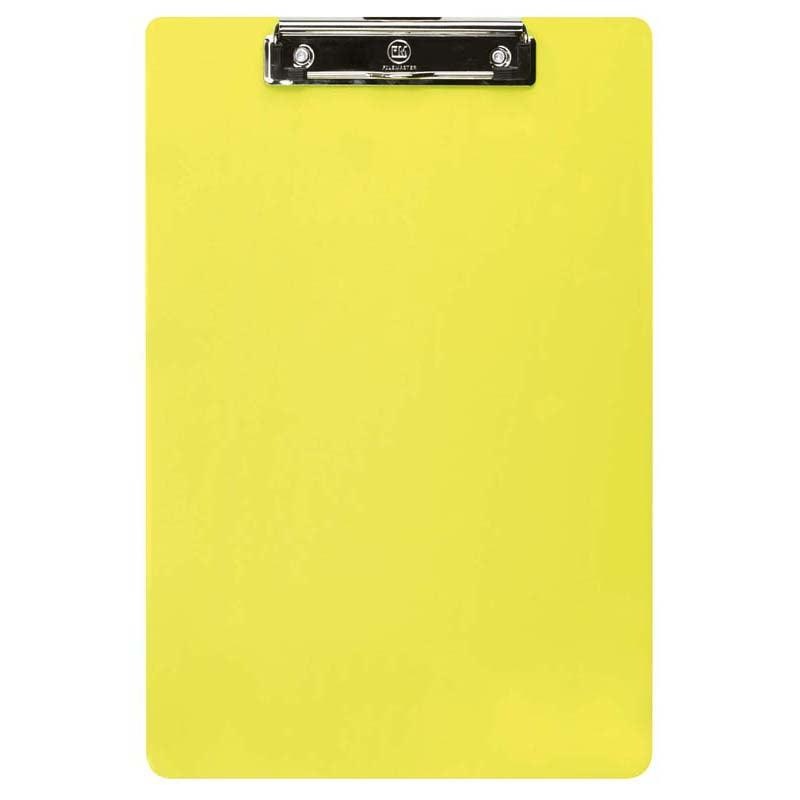 FM Clipboard Neon Yellow Foolscap Transparent Plastic