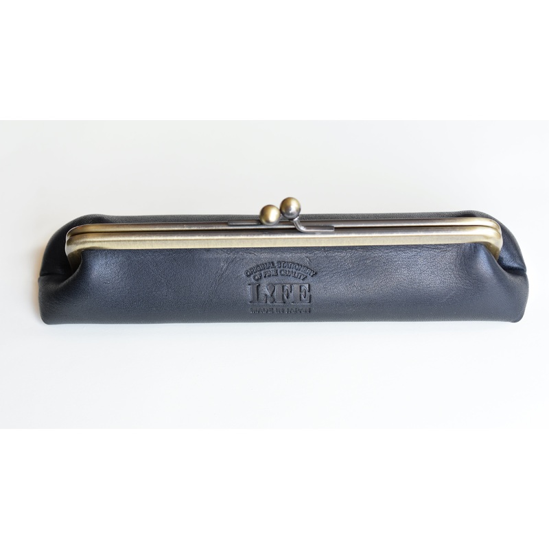 Life Leather Pen Pouch with Clasp – Black