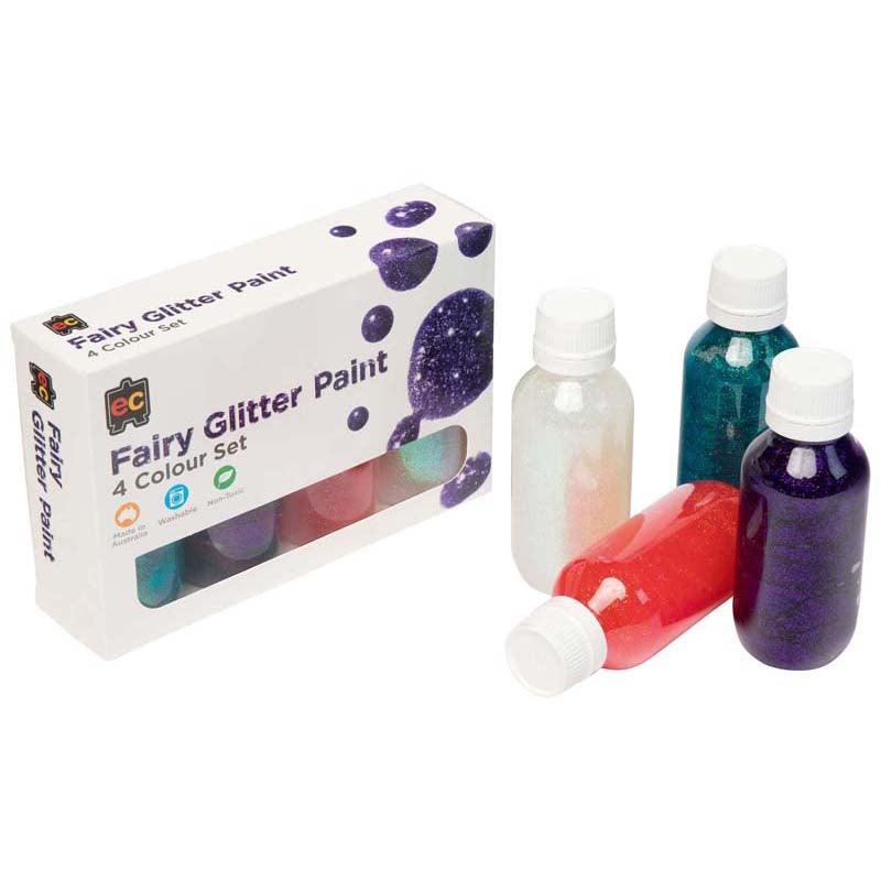 EC Acrylic Paint Fairy Glitter Set 4 x 100ml