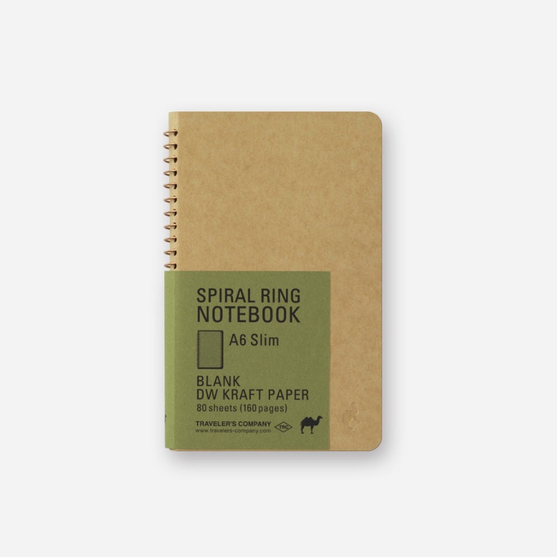 TRAVELER’s Company – Spiral Ring Notebook – Blank DW Kraft Paper – A6 Slim