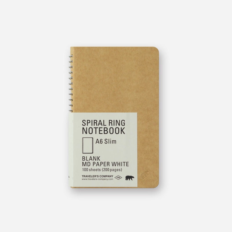 TRAVELER’s Company – Spiral Ring Notebook – Blank MD Paper White – A6 Slim