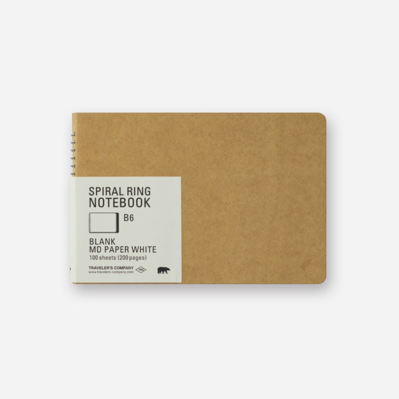 TRAVELER’s Company – Spiral Ring Notebook – Blank MD Paper White – B6