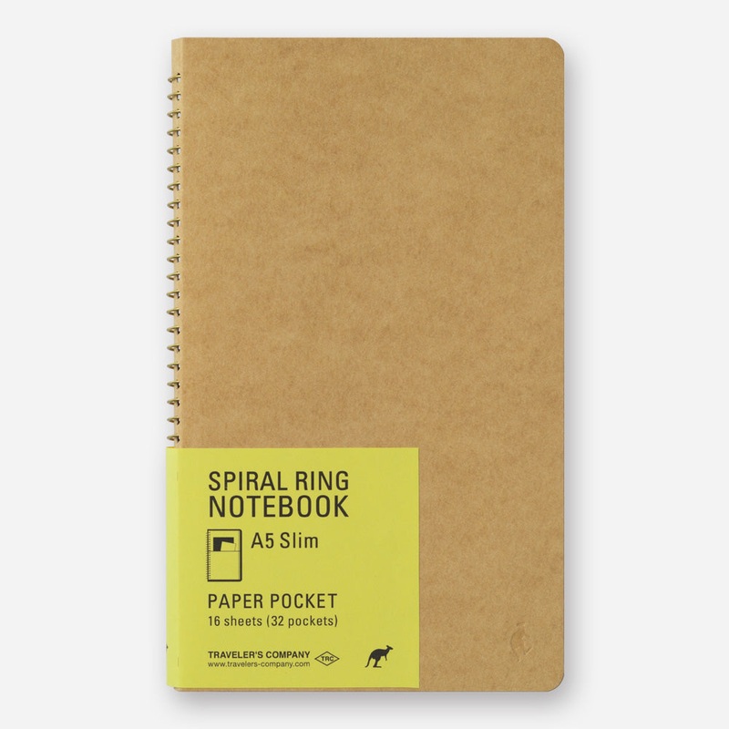 TRAVELER’s Company – Spiral Ring Notebook – Paper Pocket – A5 Slim