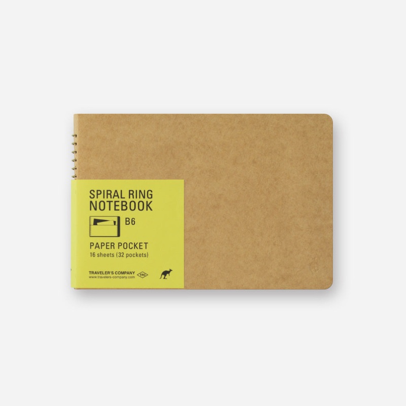 TRAVELER’s Company – Spiral Ring Notebook – Paper Pocket – B6