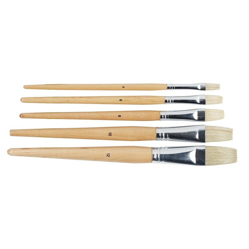 EC Brushes Hog Hair Flat Pack 60